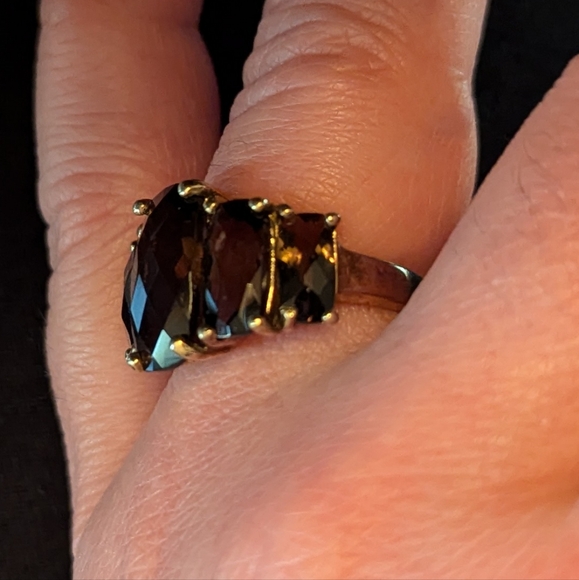 925 sterling silver stamped smoky quartz ladies statement ring - Picture 2 of 10